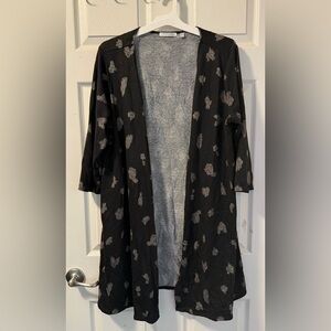 Notations Black Open Front Cardigan